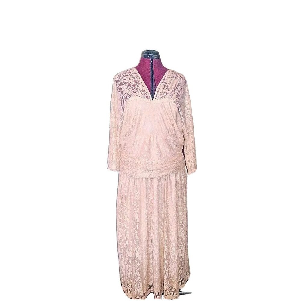 Kiyonna Swinging Symphony Lace Dress 2X Peach Blush Party Cocktail Women